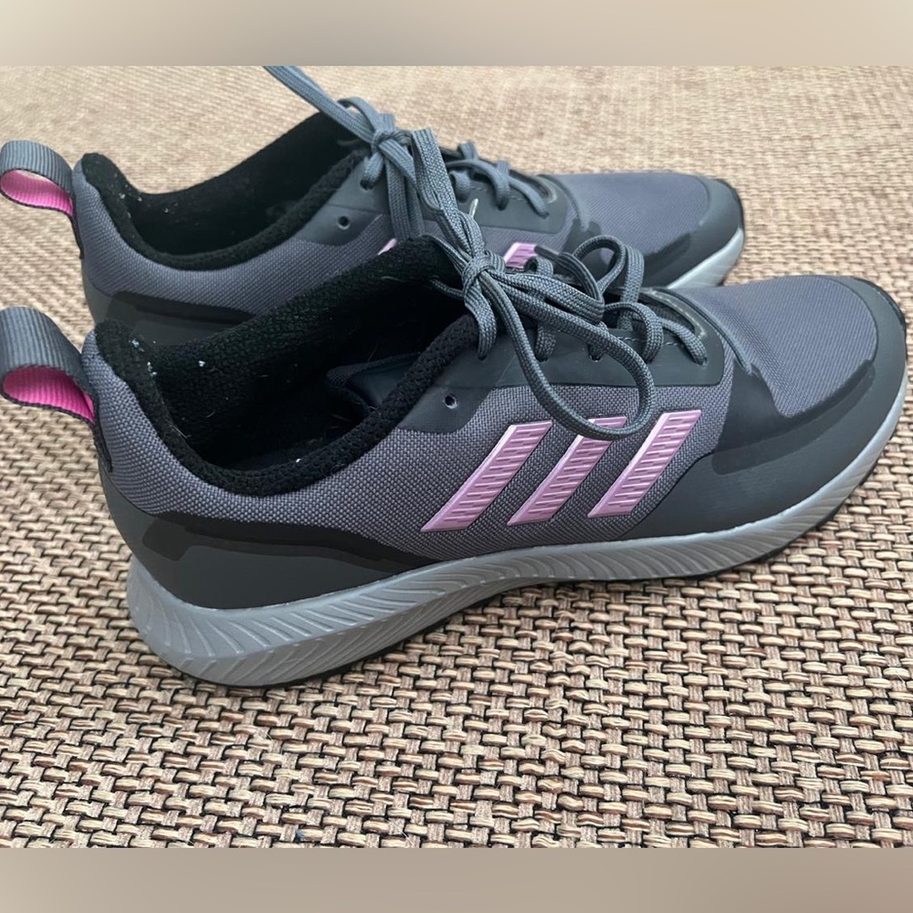 ADIDAS RUNFALCON GREY & PURPLE RUNNING SHOES women’s - Picture 5 of 7